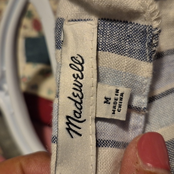 Madewell Blue and White Striped Linen Dress Sz.M - Picture 10 of 10
